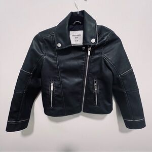 Abercrombie kids girls faux leather distressed jacket
